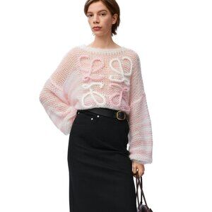 LOEWE Anagram Sweater in White/Pink